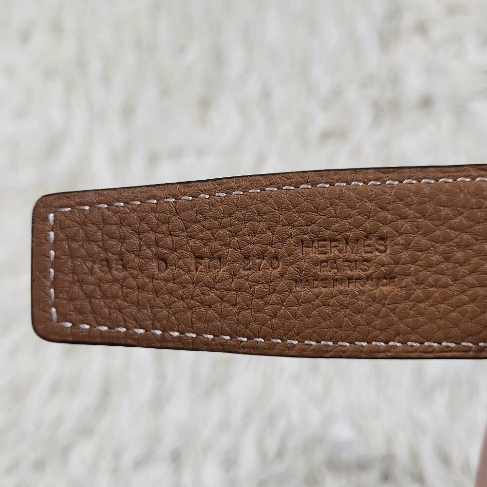 Hermès Reversible Black/Brown Constance H Belt #85 Brushed Gold Buckle - Picture 8 of 12